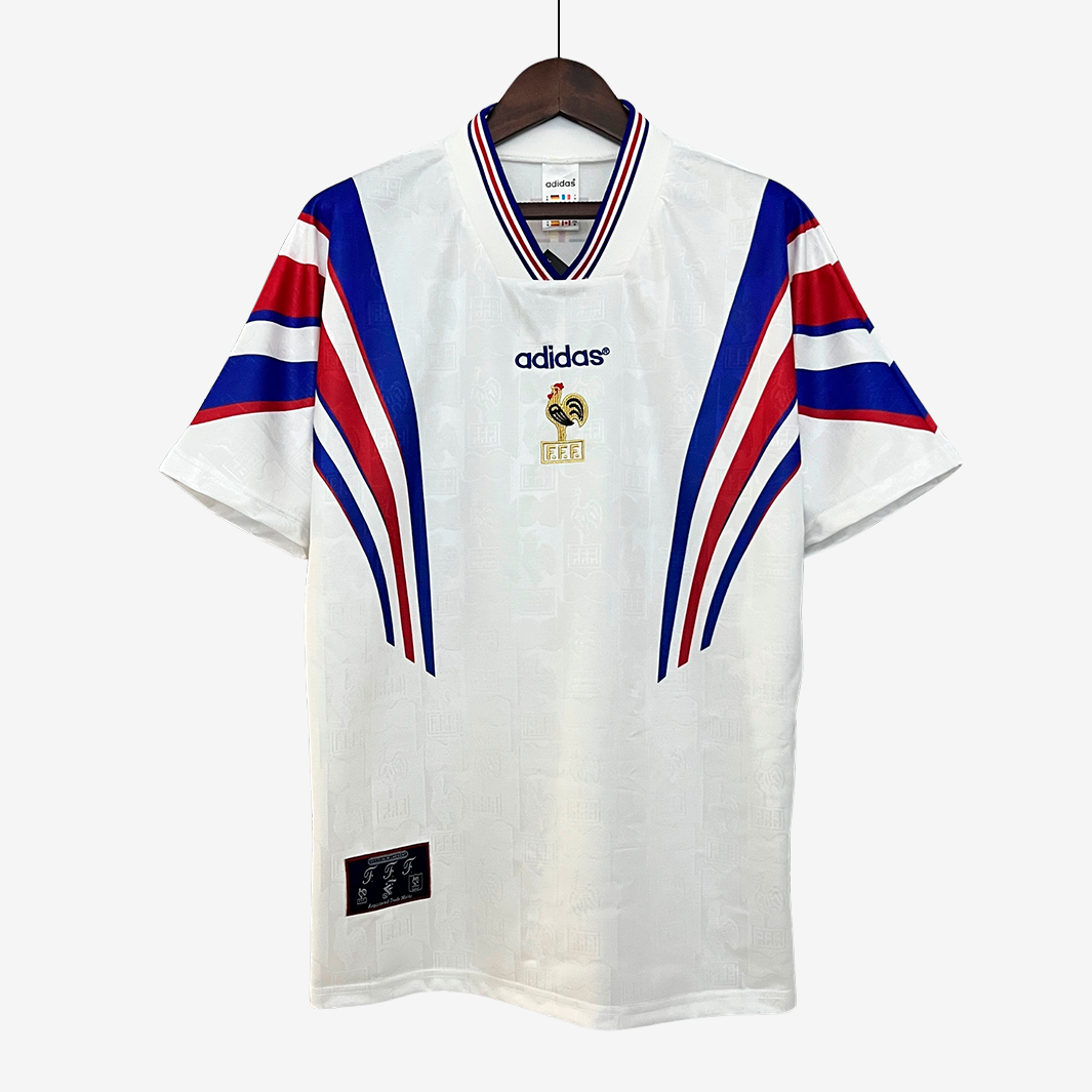 2-154_02e63306-33a3-4e75-a6f1-82ec17ccbf03 France 1996 Away Jersey – Retro Version - Image 1