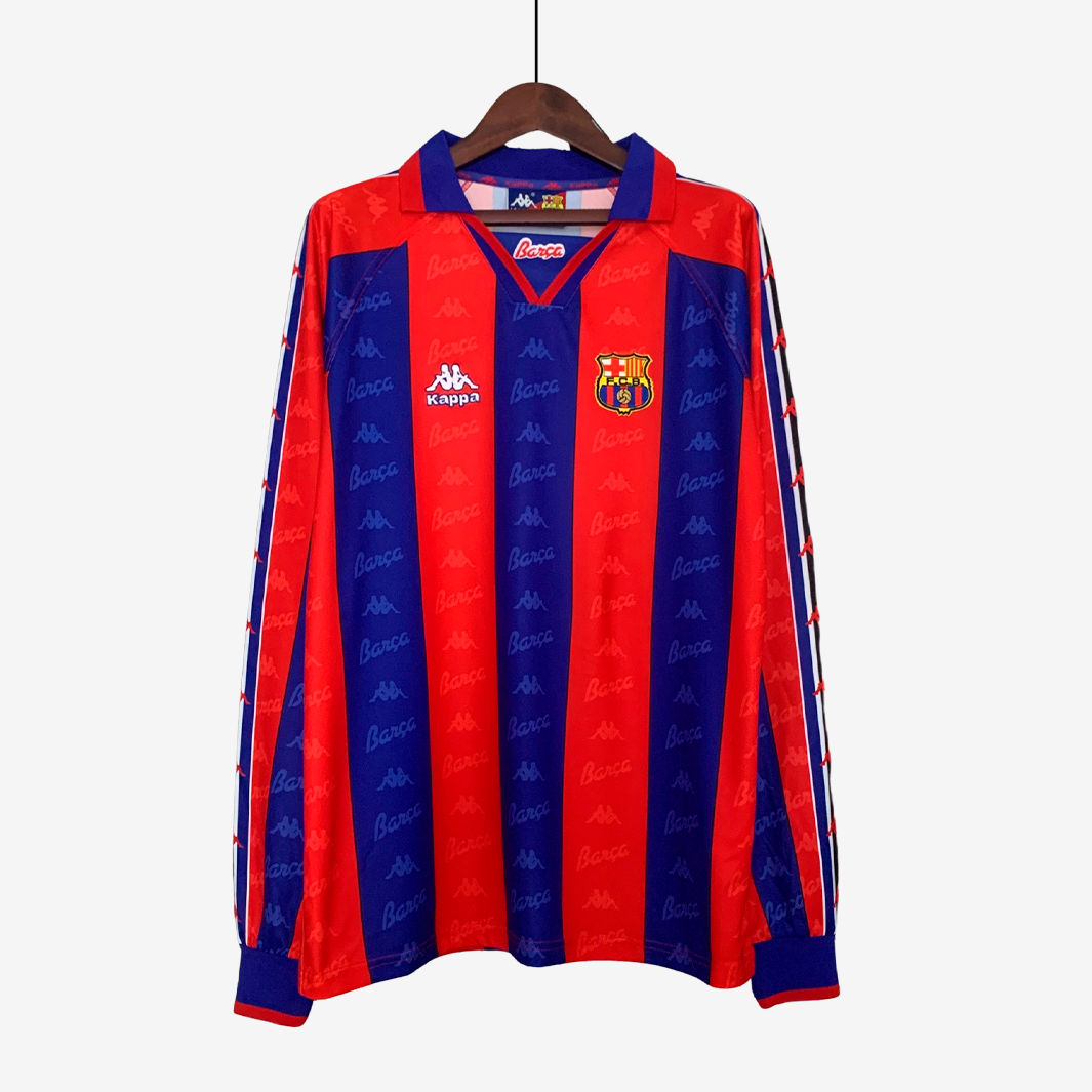 2-361_17832e62-6d8c-418c-b9c2-35d599567d78 Barcelona 1996/97 Home Jersey Long Sleeve – Retro Version - Image 1