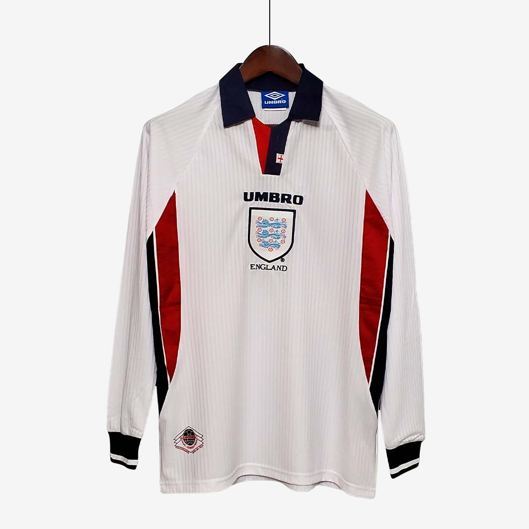 7-295 England 1998 Home Jersey Long Sleeve Retro Version - Image 1