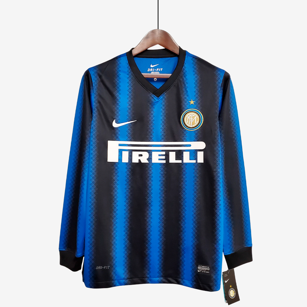 9-56 Inter Milan 2010/11 Home Jersey Long Sleeve Retro Version - Image 1