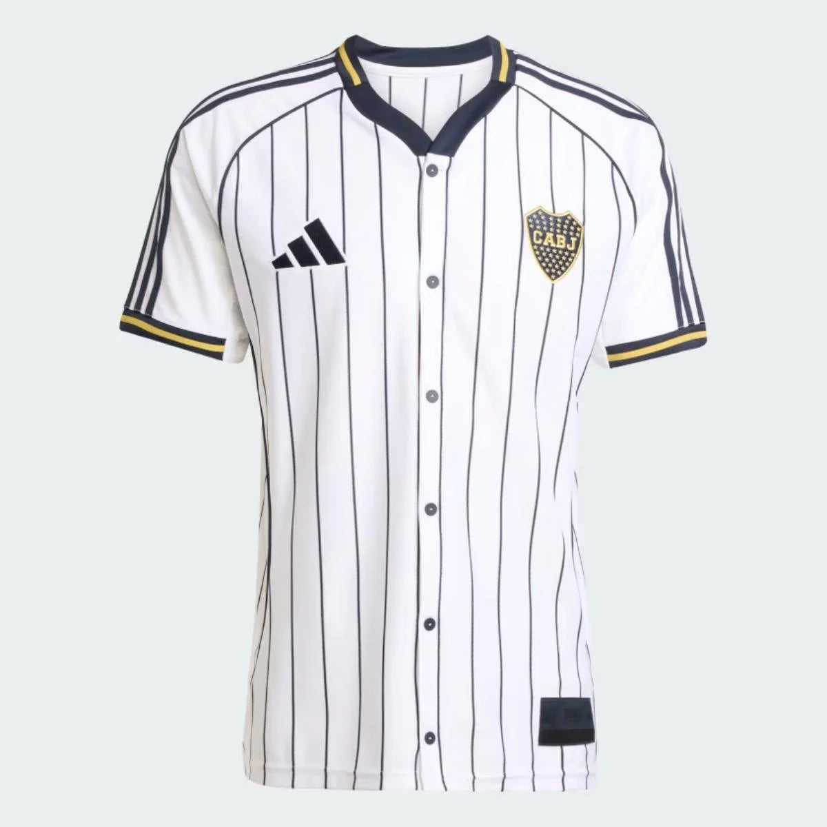 camisa-boca-juniors-us-pack-basebol-branca-botoes-2025 Boca Juniors 2025/26 US Baseball Jersey – Fan Version - Image 1